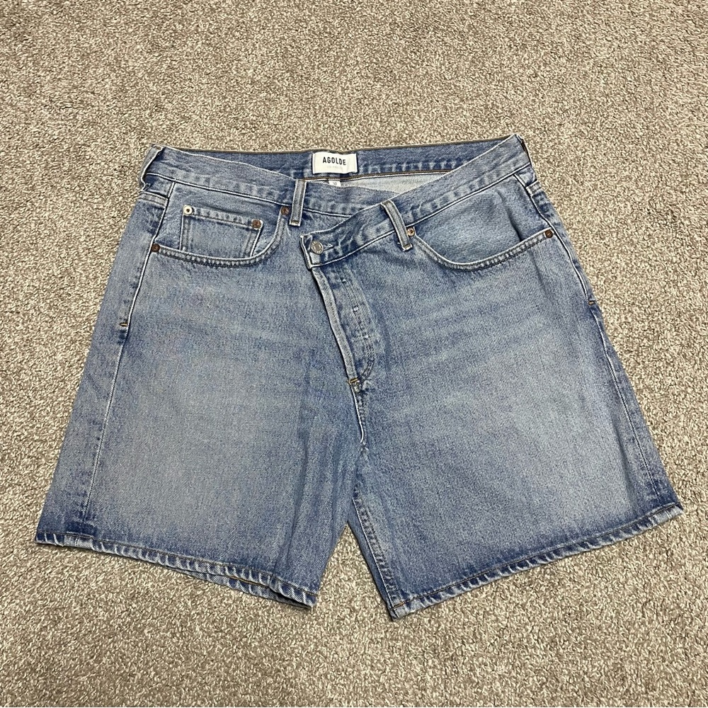 Agolde Light Blue Denim Jean Shorts